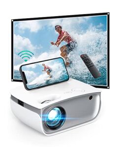 Mini Projector, WiFi Projector 1080P Full HD, Supported Portable Video Projector Compatible with TV Stick Smartphone HDMI USB AV RCA, for Home Cinema & Outdoor Movies1