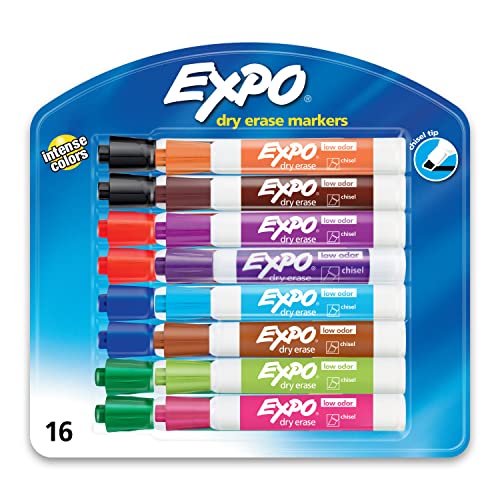 EXPO Low Odor Dry Erase Markers, Chisel Tip, Assorted Colors, 16 Pack & Low-Odor Dry Erase Markers, Ultra Fine Tip, Assorted Colors, 36-Count | The Storepaperoomates Retail Market - Fast Affordable Shopping
