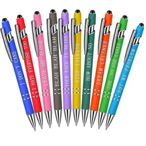 LASULEN 10 Pcs Funny Office Pens-I Don’t Care Pen Ballpoint Pen Set, Funny Pens, Snarky Office Pens, Complaining Quotes Pen, Funny Pens Set Offensive Pens Office Inspirational