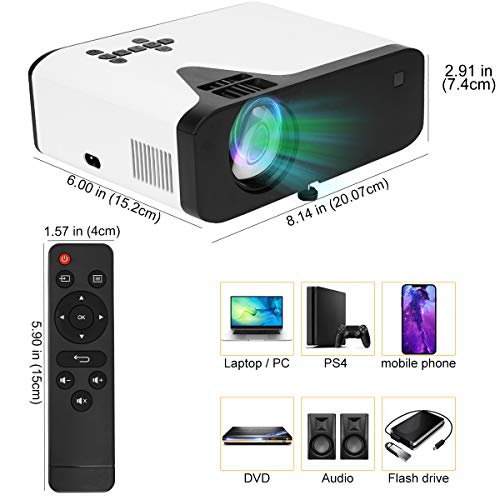 Zoom & SLE OreANSI Outdoor Mini Movie Projector withCompatible w/ TV Stick, PC,DVD, Laptop/Extra Bag Included | The Storepaperoomates Retail Market - Fast Affordable Shopping