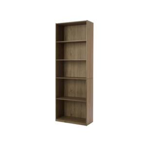 YechiBest – 5-Shelf Bookcase with Adjustable Shelves, Rustic Oak, Tall Display Storage Shelves Organization Furniture for Living Room and Office Antique Book Decor.
