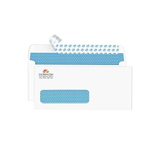 #10 Custom Printed Single Left Window Self Seal Security Envelopes, Text and Logo Customization, Self Sealing Closure, Security Tinted, Size 4-1/8 x 9-1/2 Inches, 24 LB, 2500 Count (72352-2500)