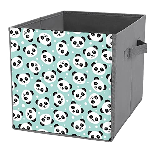 Cute Panda Storage Bin Foldable Cube Closet Organizer Square Baskets Box with Dual Handles | The Storepaperoomates Retail Market - Fast Affordable Shopping