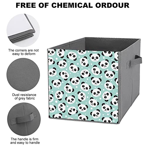 Cute Panda Storage Bin Foldable Cube Closet Organizer Square Baskets Box with Dual Handles | The Storepaperoomates Retail Market - Fast Affordable Shopping