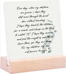 One Day When My Children Are Grown Ceramic Table Plaque With Wooden Stand Desk Decorations Office Decor Motivational Signs for Home Decor, Farmhouse Rustic Funny Tabletop Sign, Gift for Home Decor
