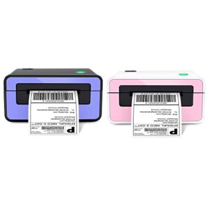 Shipping Label Printer, POLONO 4×6 Thermal Label Printer for Shipping Packages with POLONO Pink Label Printer – 150mm/s 4×6 Thermal Label Printer, Commercial Direct Thermal Label Maker
