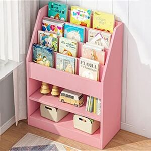 Children’s Bookcases Bookshelf Floor Children’s Simple Storage Rack Home Picture Book Rack Storage Rack Simple Primary School Bookcase for Home (Color : Pink, Size : 100x30x82cm)