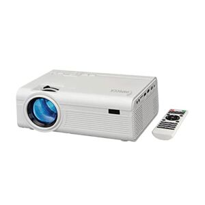 IMPECCA Home Theater Projector, for Home and Office Presentation, Keystone Correction, Movie Projector with 50,000H LED Life, and Large 4” Projecting Lens, USB, m/SD, VGA, AV Input, 1080p via HDMI