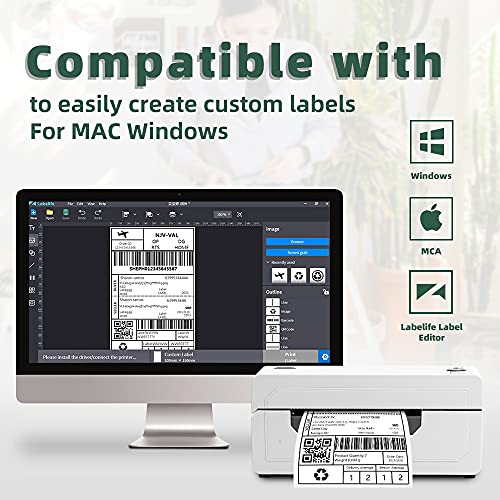 Professional Label Printer with a Label Tray – 4×6 Shipping Label Printer at 150mm/s, Thermal Label Printer for Windows & Mac, Compatible with UPS, USPS, Etsy, Shopify, Amazon, FedEx, etc | The Storepaperoomates Retail Market - Fast Affordable Shopping