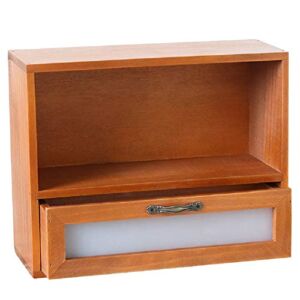 Retro wooden drawer storage box home desktop girl cosmetics jewelry storage rack storage box (A)