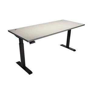 Lift It Dual Motor, Electric Height Adjustable Desk, Standing Desk, Built-in USB Ports, Memory Settings, 72″ x 30″ with Black Frame-Sarum Twill Top