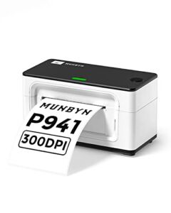 MUNBYN Thermal Label Printer 300DPI, 4×6 USB Shipping Label Printer for Shipping Packages & Small Business, Thermal Printer for Shipping Labels with USPS Shopify Ebay, One-Click Setup for Windows Mac