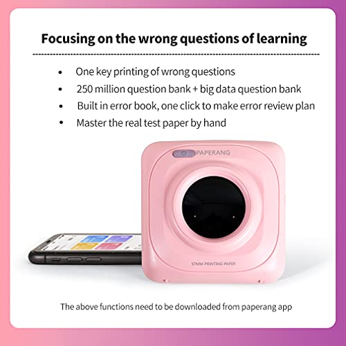 PAPERANG P1 Thermal Printer, 200 DPI Pocket Label Printer/scan Printing/Photo Printing/Wireless Bluetooth Printer for Android/iOS, with 3 Rolls of self-Adhesive Stickers (Pink) | The Storepaperoomates Retail Market - Fast Affordable Shopping