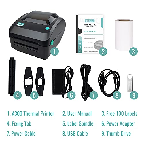 HotLabel 300 DPI Shipping Label Printer 4×6, A300 Direct Thermal Label Printer for Shipping Packages, Product Barcode Printer Sticker Maker Machine for Amazon Shopify FedEx UPS, Address Mailing | The Storepaperoomates Retail Market - Fast Affordable Shopping