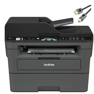 Brother Premium L-2690DW Series Compact Monochrome All-in-One Laser Printer I Print Copy Scan Fax I Wirless I Mobile Printing I Auto 2-Sided Printing I ADF I 26 ppm I ADF + Printer Cable