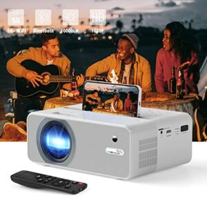 YEHUA WiFi Projector, 4K HD Outdoor Projector Mini Projector with Remote, 1080P & 160″ Screen Supported, Movie Home Theater for TV Stick, Laptop,PC, iOS & Android, PS4, HDMI, USB, AUX, AV