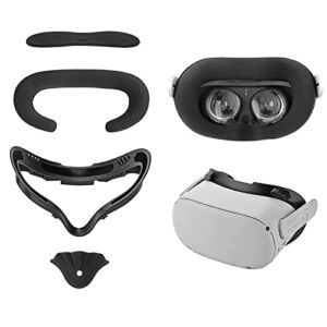 TOMSIN VR Facial Interface Bracket, Soft Lycra Fabric Face Cover Pad Replacement, Protective Lens Cover, Anti-Leakage Nose Pad, Comfortable Accessories for Oculus Quest 2