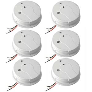 Kidde Smoke Detector, Hardwired Smoke Alarm with Battery Backup Included, Interconnect, Pack of 6