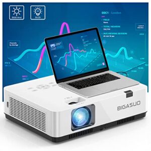 3-LCD Business Projector – 3500 Ansi Outdoor Projector 1080P Support Daylight or Lights On for Office, Meeting, Teaching, Home & Outdoor Movie – 6D & 4P Keystone Correction, 15000:1 Contrast Ratio