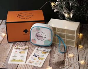 Phomemo Kit – Star String Lights, Waterproof PU Leather Case, Sheets of Lovely Stickers, Plastic Storage Cabinet for Jewelry & Little Toys, Suitable as Gift with D30 M02 Label Maker