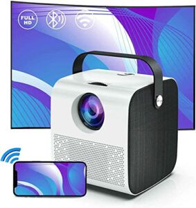 Mini Projector Outdoor Movies, WiFi Bluetooth Projector, Portable Phone Projectors, 8500 LUX, HD 1080P Supported, Compatible w iPhone, TV Stick,PS4,HDMI, Laptop Proyector