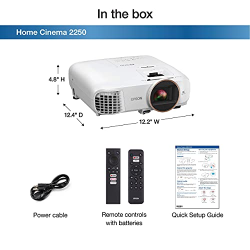 Epson Home Cinema 2250 2700-Lumen Full HD 3LCD Smart Home Theater Projector (Renewed) | The Storepaperoomates Retail Market - Fast Affordable Shopping
