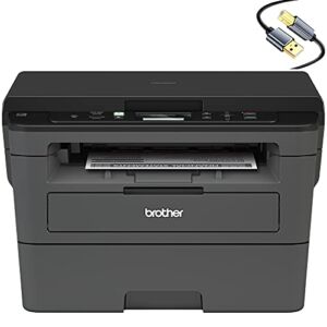 Brother Compact Monochrome Laser Wireless All-in-One Printer HL-L2390D for Business Office – Flatbed Print Copy Scan – 32ppm Print Speed, Duplex Two-Sided Print, 250-Sheet, Tillsiy USB Printer Cable