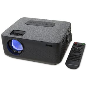 GPX Rechargeable Projector with Bluetooth, HDMI, USB and Micro SD Media Ports, Includes Remote (PJ770B)