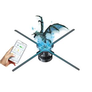 3D Hologram Fan, Holographic Fan with 700 Video Library, Spinning 3D Led Fan for Shop, Bar, Casino, Party Advertising Display 25.6″ HD WiFi Version(App with WiFi Sound and Splicing)