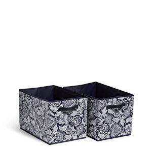 Collapsible Storage Bins Set of 2, Java Navy & White, Small