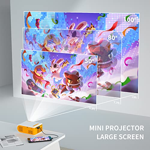 Mini Projector for Outdoor Movies, KHQ Full HD Video Projector Support 1080P for iPhone, Portable Projector for Home Theater Use, Compatible with Smartphone/TV Stick/PS4/HDMI/AV/USB (2 Pack) | The Storepaperoomates Retail Market - Fast Affordable Shopping