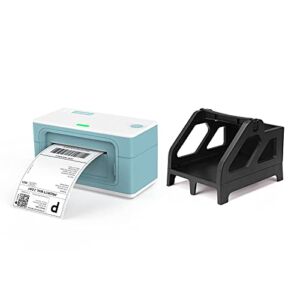 MUNBYN Label Printer, Thermal Printer for Barcodes-Labels Labeling External Rolls Label Holder, 2 in 1 Fan-Fold Stack Paper Holder for Desktop Thermal Label Printer