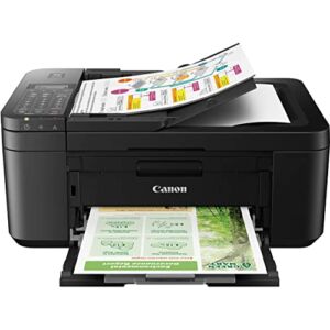 Canon PIXMA TR4720 All-in-One Multifunction Wireless Color Inkjet Printer, Black – Print Copy Scan Fax – 4800 x 1200 dpi, 8.5 x 14, 2-Line LCD Display, Auto Duplex Printing, 20-Sheet ADF