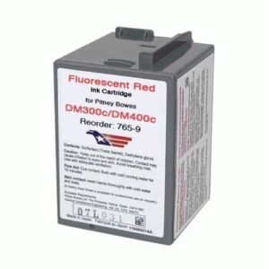 2-Pack Red Fluorescent Ink 765-9 Compatible for DM300c, DM400c, DM450c Postage Meters