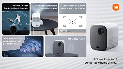 Xiaomi MI Smart Video Projector 2, 1920×1080 Full HD,Android TV and Google Assistant Built-in, White | The Storepaperoomates Retail Market - Fast Affordable Shopping