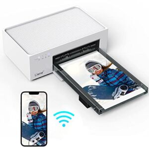 Liene White M200 4×6” Photo Printer Battery Edition, Wireless Photo Printer for iPhone Android, Dye Sublimation Printing Full-Color Photo 20-Sheet, Portable Picture Printer Ideal for Travel Home Use