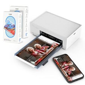 Liene 4×6” Photo Printer Bundle (100 pcs +3 Ink Cartridges), Wi-Fi Picture Printer, Photo Printer for iPhone, Android, Smartphone, Computer, Dye-Sublimation, Portable Photo Printer for Home Use