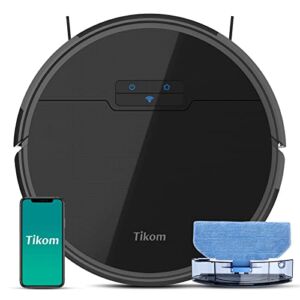 Tikom Robot Vacuum and Mop, G8000 Robot Vacuum Cleaner, 2700Pa Strong Suction, Self-Charging, Good for Pet Hair, Hard Floors, Black