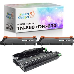 [2 Toner + 1 Drum] Smart Gadget Compatible Toner Cartridge Replacement TN-660 + DR-630 | Use with HL-L2380DW HL-L2300D HL-L2340DW MFC-L2685DW MFC-L2680W MFC-L2740DW DCP-L2540DW MFC-L2740DW Printers