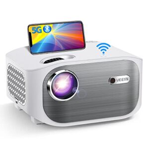 Veemi Projector with WiFi and Bluetooth Native1080P 5G Full HD Video Projector 9000L for Home Cinema Outdoor Movie, Compatible with iOS & Android Smartphone, Laptop, TV Stick, PS5, HDMI, USB