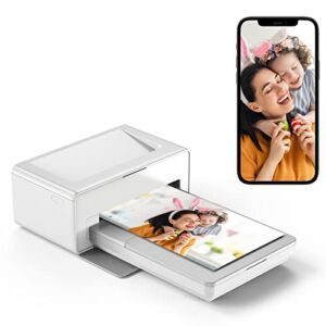ZJX Bluetooth Photo Printer 4×6’’, Portable Instant Picture Printer for iPhone/Smart Phone, Compatible with iOS and Android Device（Paper is not Included in The Package）, White (PP-01-3)