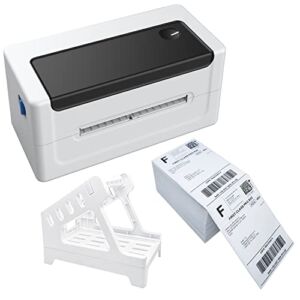 Milestone Shipping Label Printer,4×6 Desktop Thermal Label Printer for Shipping Packages Small Busines ,with 500 PCS Labels and White Label Holder