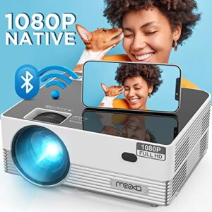 Native 1080P WiFi Bluetooth Projector, 8500L HD Video Mini Projector with Carrying Bag,Support 4K & 300″ Screen, Portable Outdoor Movie Projector for TV Stick, HDMI, AUX, PS4, Laptop, Phone