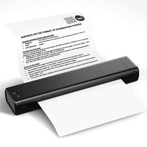 COLORWING Portable Printers Wireless for Travel M08F-A4 Bluetooth Thermal Printer, Suitable for Mobile Office, Support 8.26″ X 11.69″ A4 Size Thermal Paper, Compatible with Android and iOS Phone