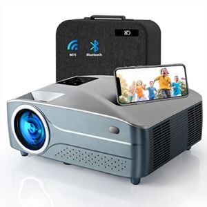 4K Projector with WiFi and Bluetooth,XINDA 800 Ansi Movie Projector,Full HD Native 1080p,Support 4K, ±50° 4P/4D Keystone,400″ Display,Zoom,Outdoor Projector Compatible w/ TV Stick iOS/Android/PS5