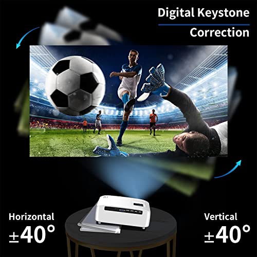 4K Projector with WiFi and Bluetooth,XINDA 800 Ansi Movie Projector,Full HD Native 1080p,Support 4K, ±50° 4P/4D Keystone,400″ Display,Zoom,Outdoor Projector Compatible w/ TV Stick iOS/Android/PS5 | The Storepaperoomates Retail Market - Fast Affordable Shopping