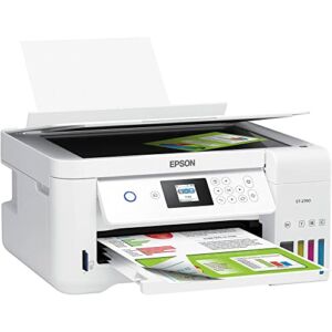 Epson EcoTank ET-2760 Wireless Color All-in-One Supertank Inkjet Printer, White – Print Scan Copy – 10.5 ppm, 5760 x 1440 dpi, Auto 2-Sided Printing, Voice Activated, Memory Card Slot, DAODYANG