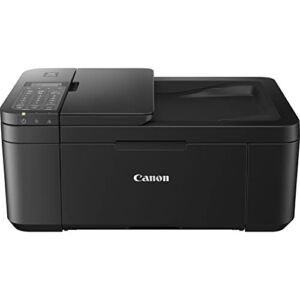 Canon PIXMA TR4720 All-in-One Wireless Color Inkjet Printer, Black – Print Copy Scan Fax – 4800 x 1200 dpi, Borderless Photo Printing, 2-Line LCD Display, Auto Duplex Printing, 20-Sheet ADF