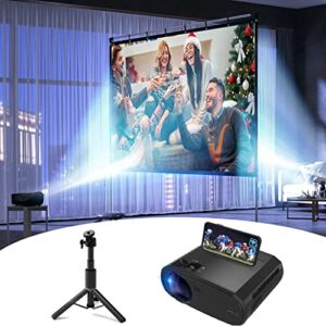 WEWATCH V50 5G WiFi Projector 1080P with Blutooth (Black), PS101 Adjustable Height Table Projector Tripod Stand