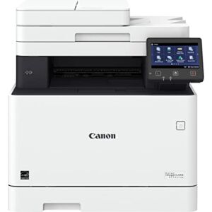 Canon imageCLASS MF741CdwB All-In-One Wireless Color Laser Printer for Business Office, White – Print Scan Copy – 5″ Touchscreen, 28 ppm, 600 x 600 dpi, 1GB Memory, Auto 2-Sided Printing, 50-sheet ADF